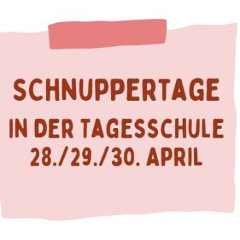 Schnuppertage Aushang